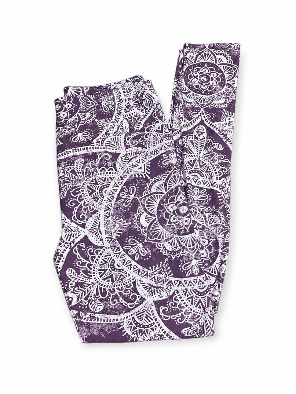LuLaRoe Purple Mandala Print Leggings OS - Picture 2 of 5